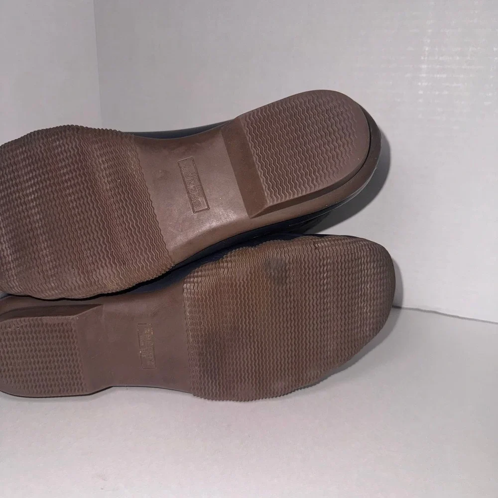 Sperry Women's Saltwater Quilted Duck Boots - Navy Blue, Grey, Brown - Size 9‎